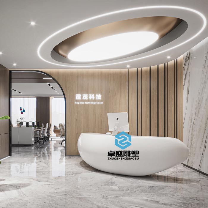 简约现代前台公司吧台