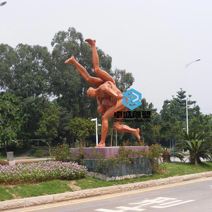 摔跤项目运动主题雕塑