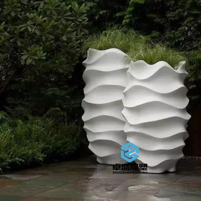 玻璃钢螺纹造型组合花盆