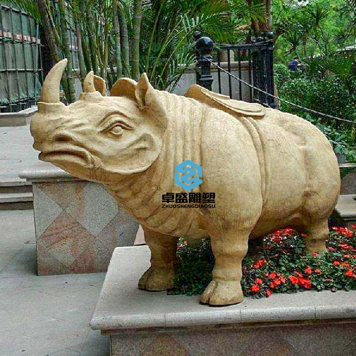 景观人造犀牛砂岩雕塑.jpg